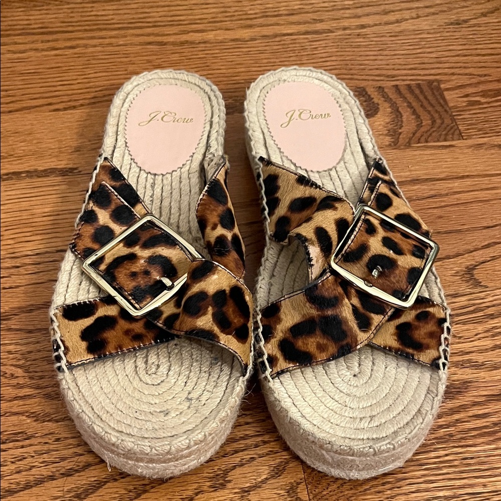 J. Crew Animal Print Espadrille Sandals